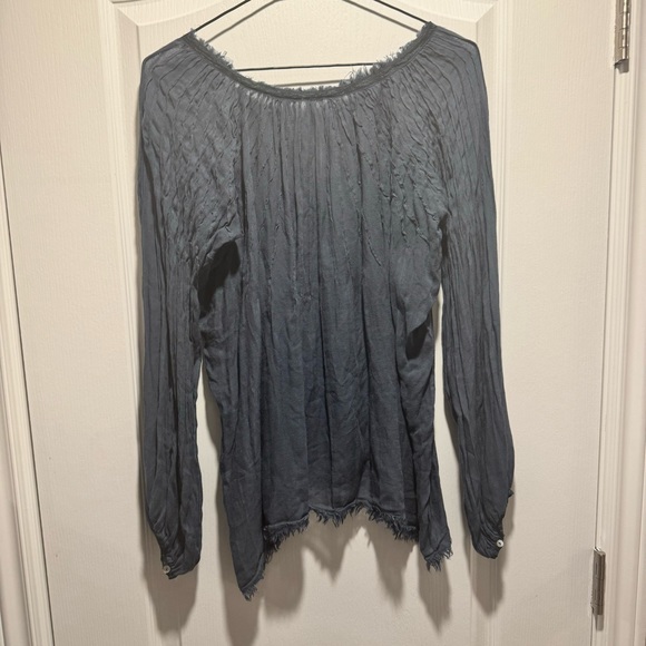 58- Free people 100% viscous lightweight fringe blouse - Picture 2 of 10